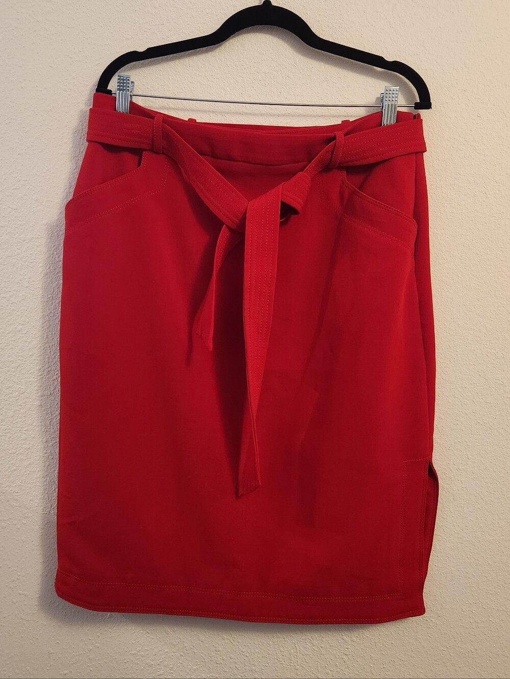 Banana Republic Red Tie-Waist Pencil Skirt